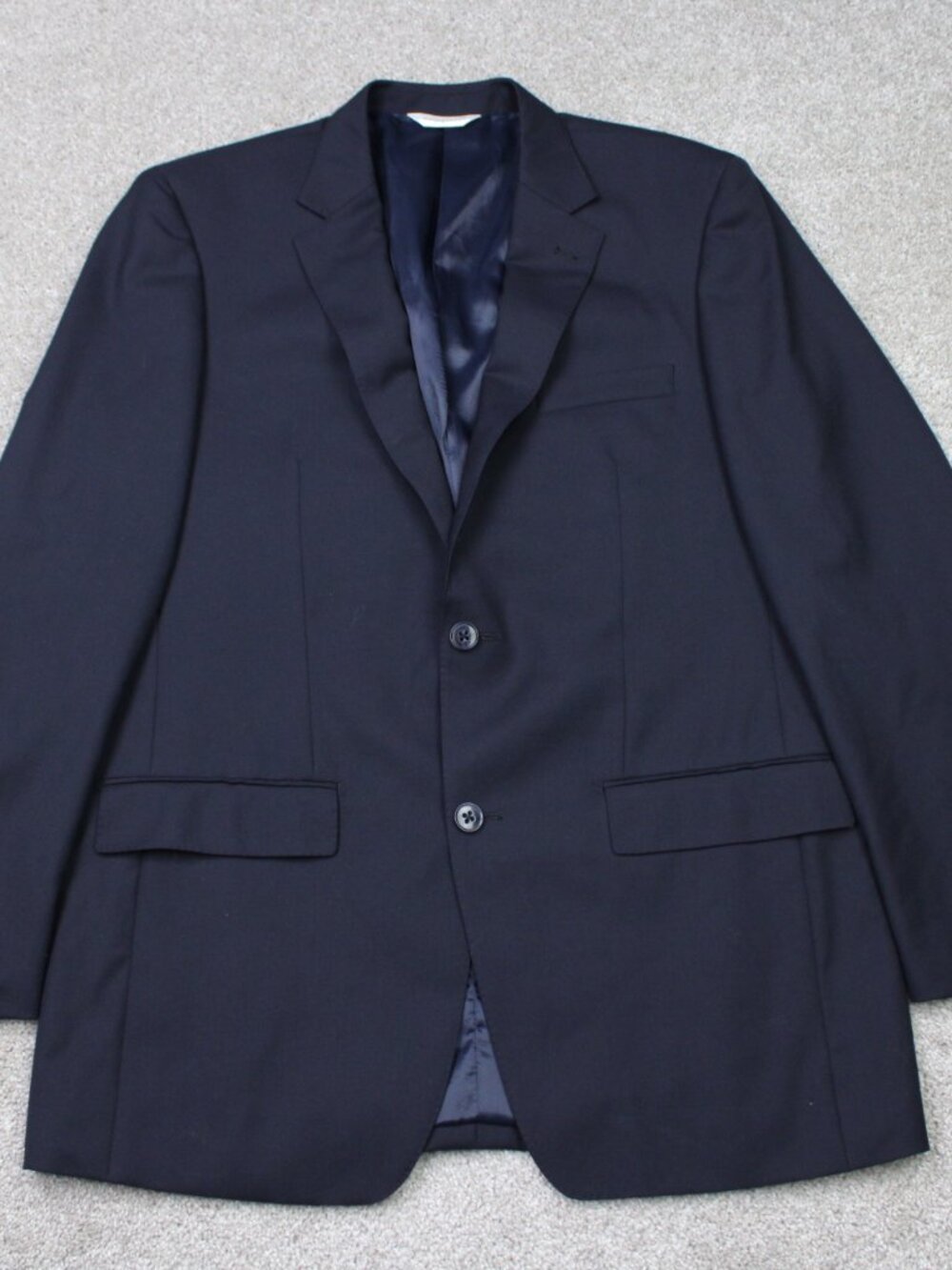 Jhane Barnes Blazer Mens 42 Long Blue Canvas Tailoring Super 130s 100% Wool